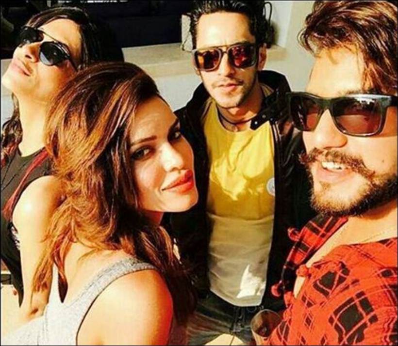 Rishabh, Kishwer, Suyyash and Gizele Thakral pose for a picture
