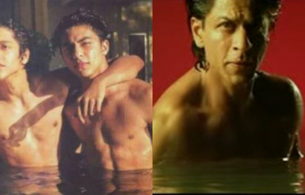 Shah Rukh Khan and Aryan Pool pictures