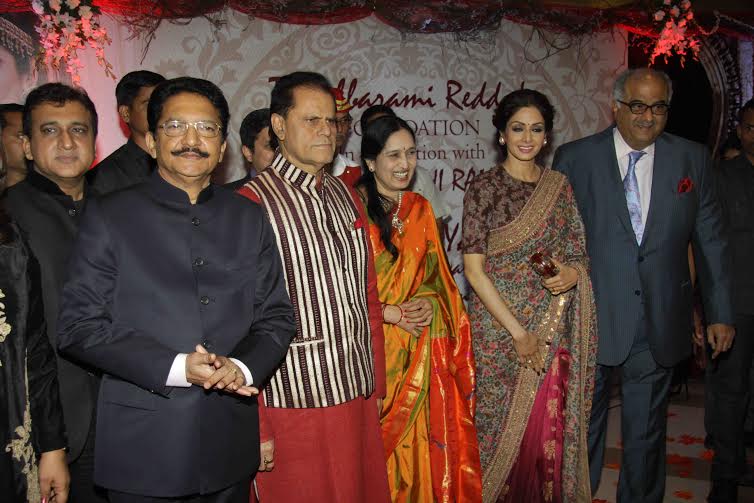T. Subbarami Reddy with Sridevi and Boney Kapoor at YRF awards