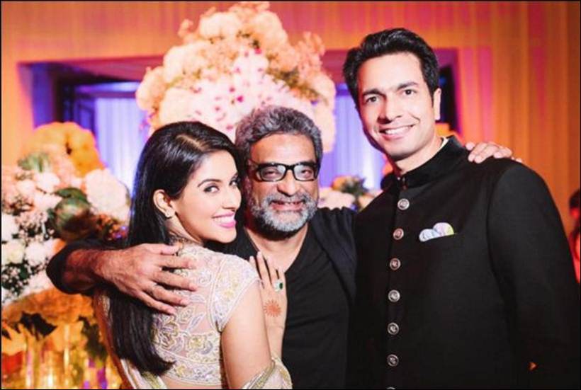 Asin, Rahul posing with R. Balki