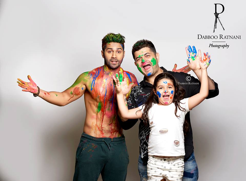 Varun Dhawan colourful fun with Dabboo Ratnani and daughter at behind the scene of 2016 Calendar shoot