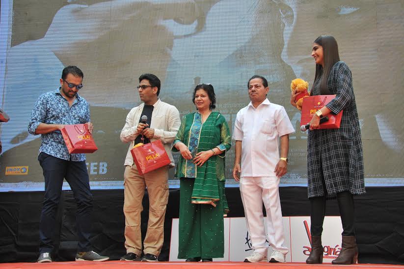 Atul Kasbekar, Ram Madhvani and Sonam at college festival