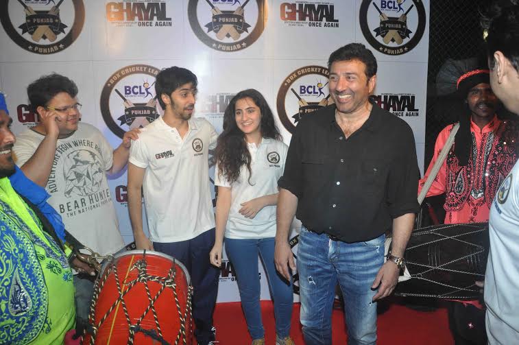 A smiling Sunny Deol with his three musketeers