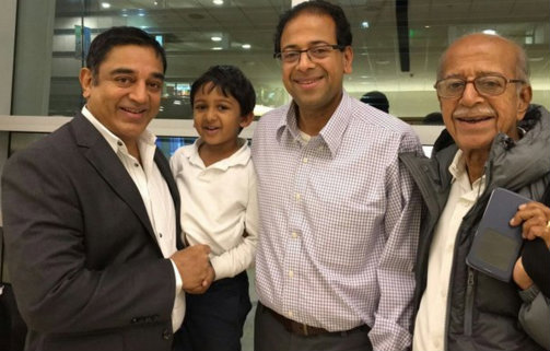 Kamal Haasan with his family in US