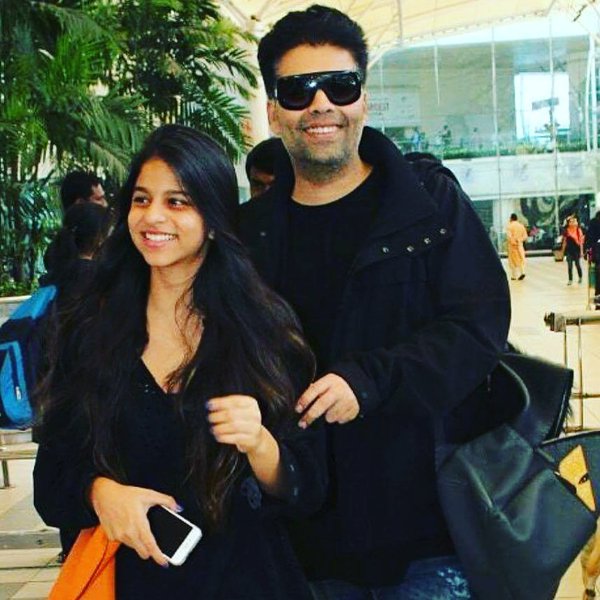 Karan Johar and Suhana Khan at Mumbai Airport