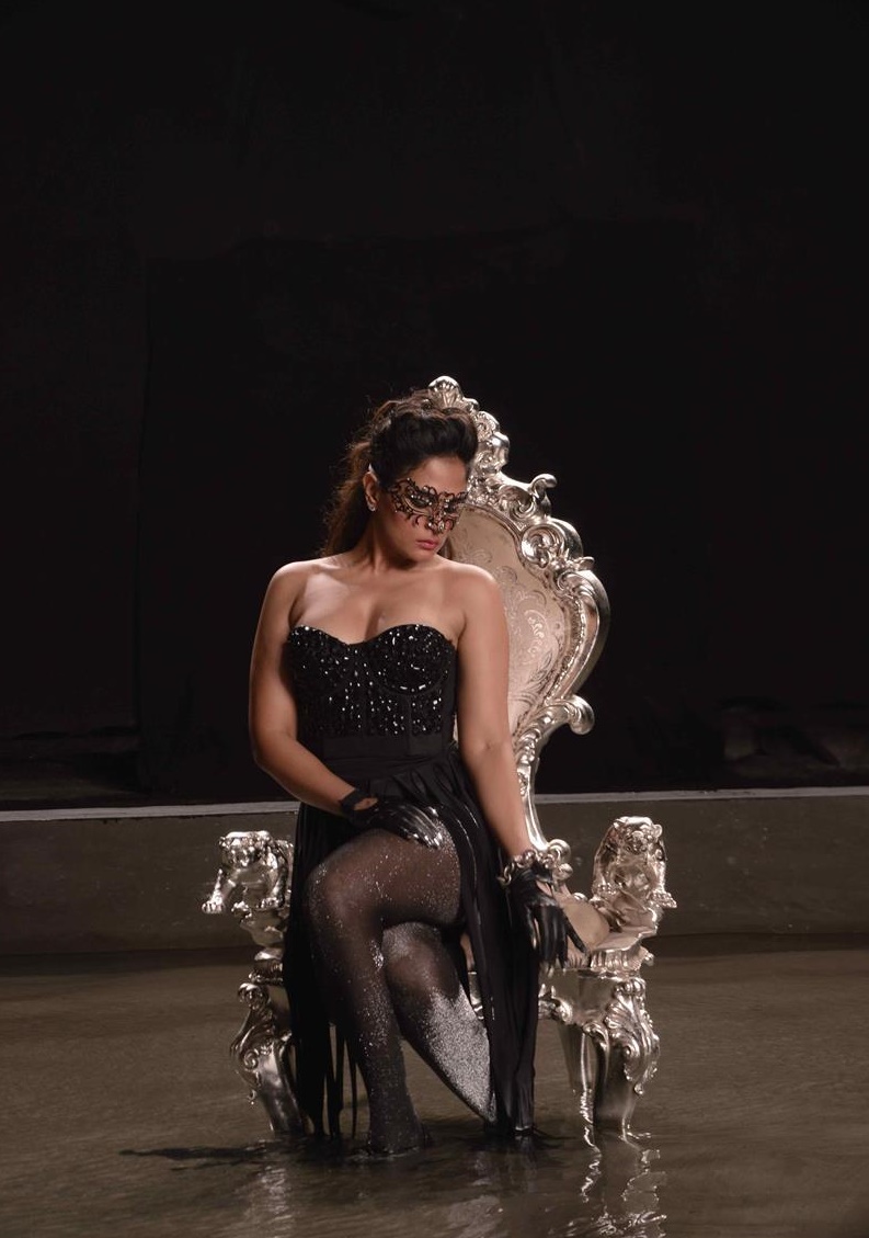 Richa Chadda in a black dress on cabaret sets