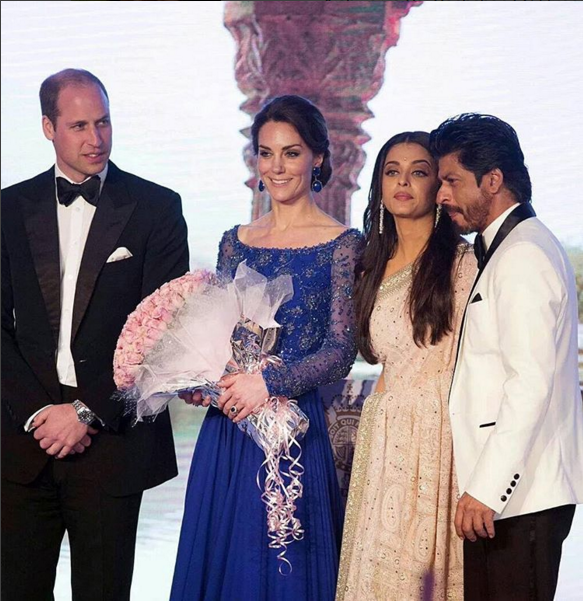 Aishwarya Rai Bachchan, Shah Rukh Khan with Prince William and Kate Middleton
