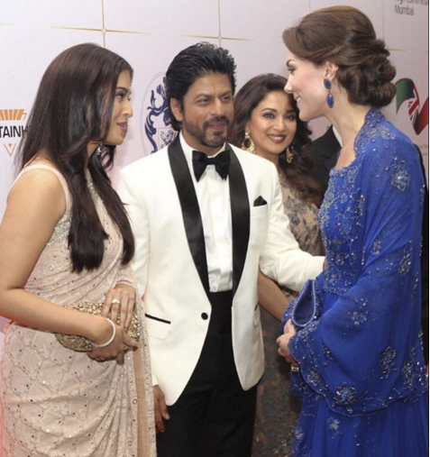 Aishwarya Rai Bachchan, Shah Rukh Khan with Kate Middleton