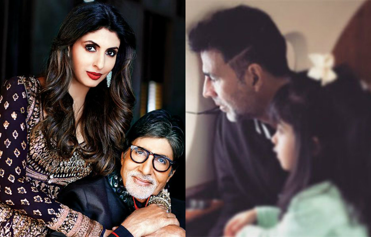 Amitabh Bachchan and Akshay Kumar with their daughters