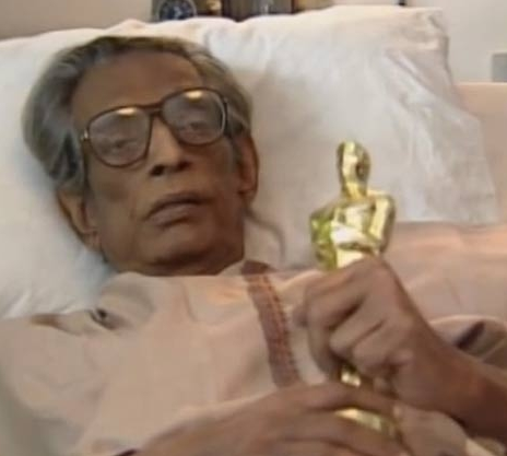 Satyajit Ray with the Oscar
