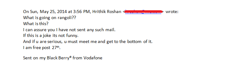 Hrithik Roshan Rangoli mail