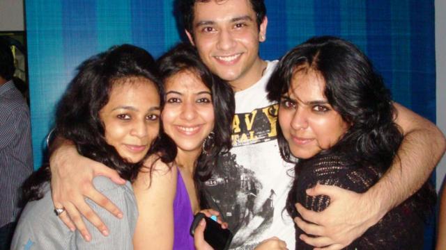 Abhishek Sharma posing with girls