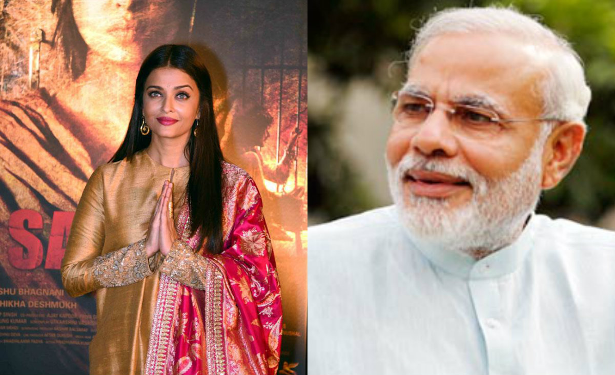 Aishwarya Rai Bachchan and Prime Minister Narendra Modi