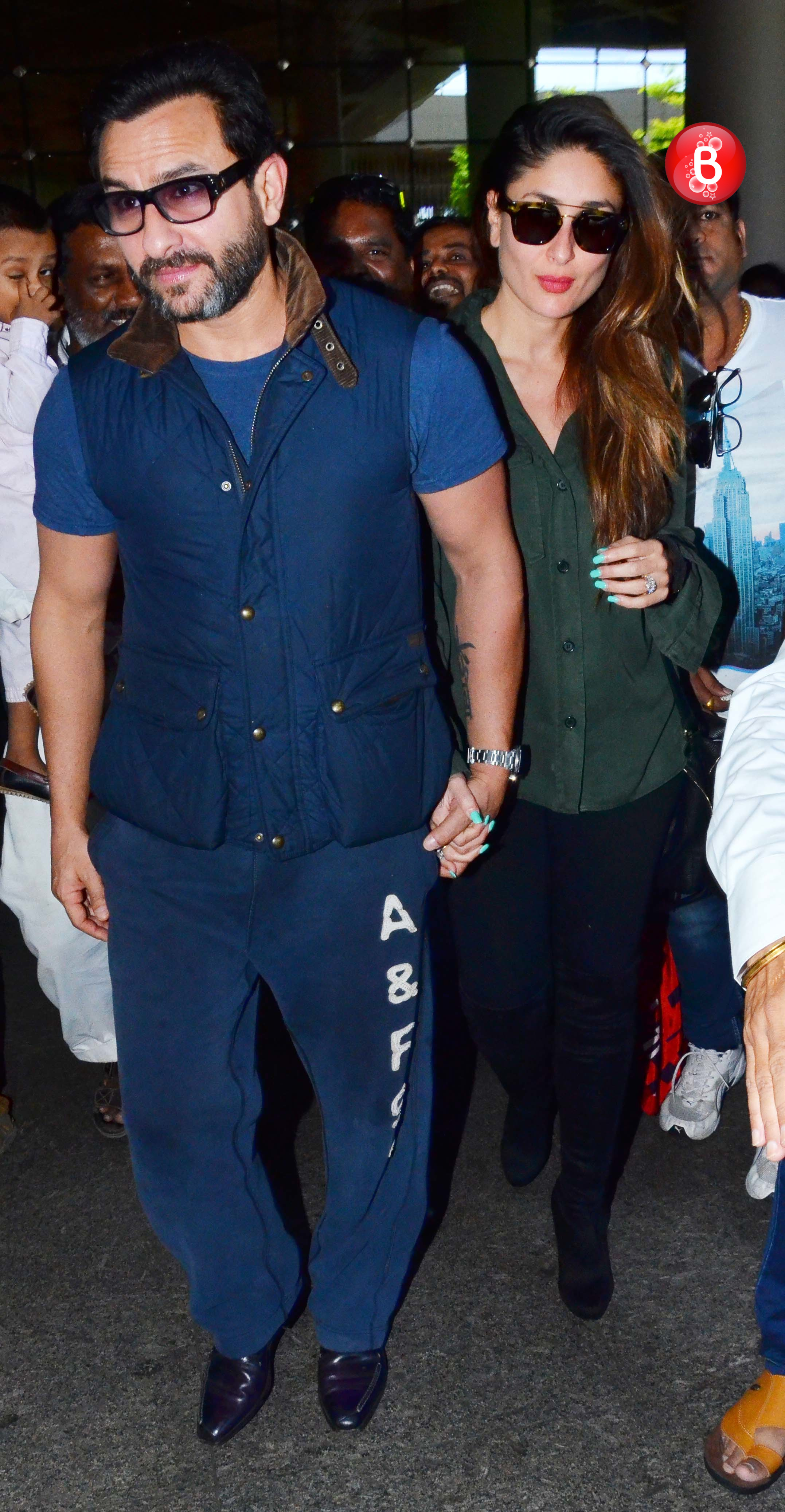 Saif Ali Khan and Kareena Kapoor Khan snapped at Mumbai airport