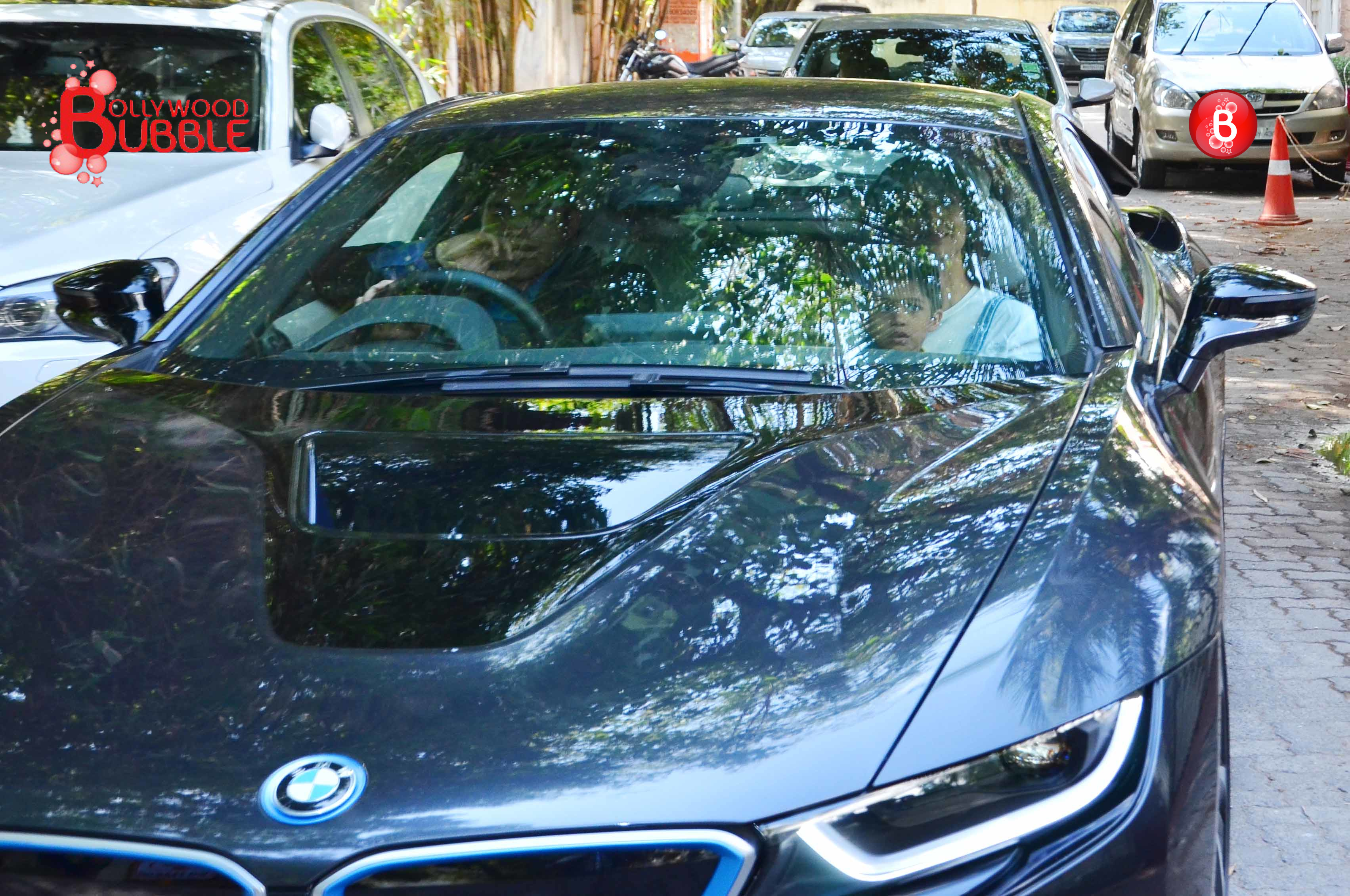 Shilpa Shetty Kundra enjoys ride in her new BMW i8 with son Viaan