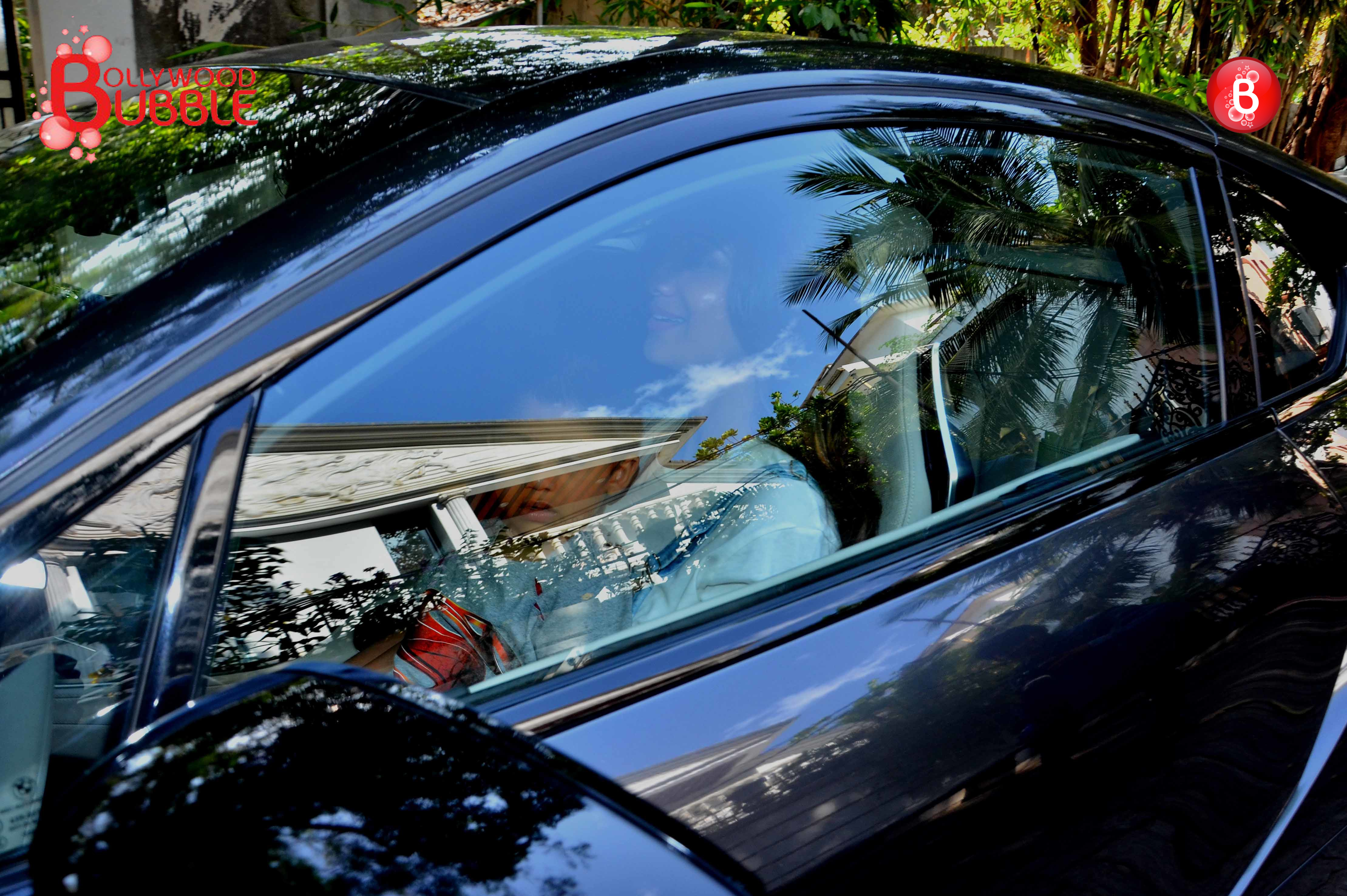 Shilpa Shetty Kundra enjoys ride in her new BMW i8 with son Viaan