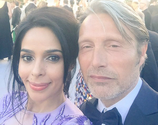 Mallika Sherawat's selfie with Mads Mikkelsen at Cannes Festival