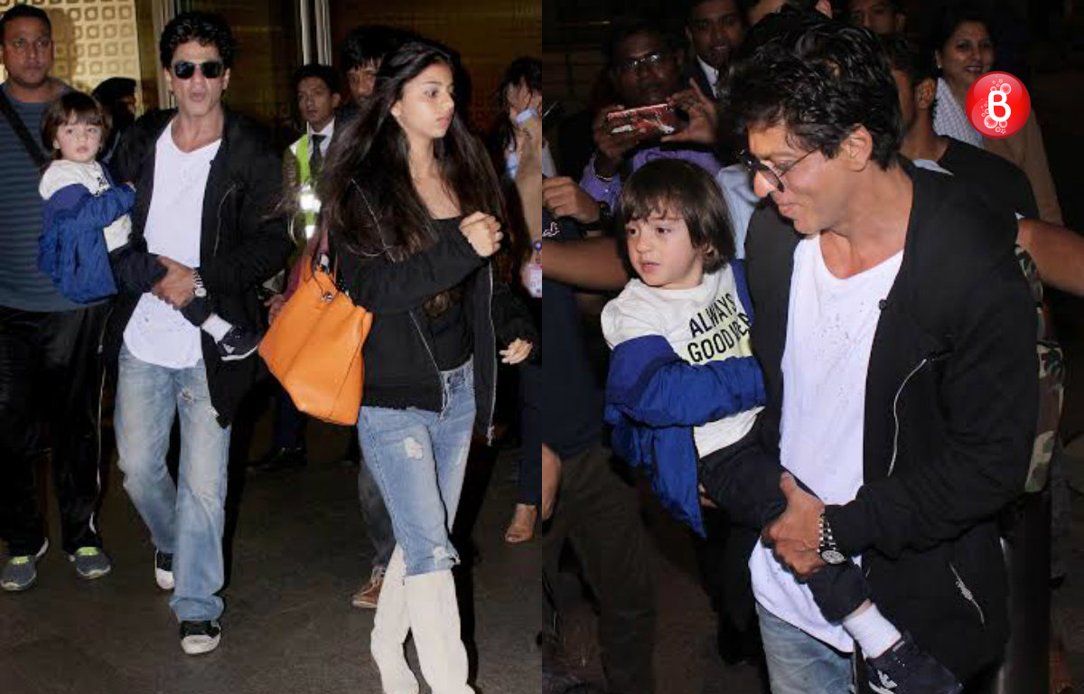 Shah Rukh Khan, AbRam Khan spotted at international airport returning from London