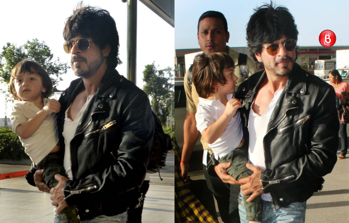 Shah Rukh Khan, AbRam Khan spotted at international airport returning from Kolkata