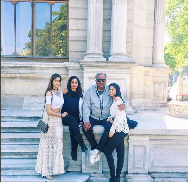 Sridevi, Janhavi Kapoor, Boney Kapoor and Khushi Kapoor