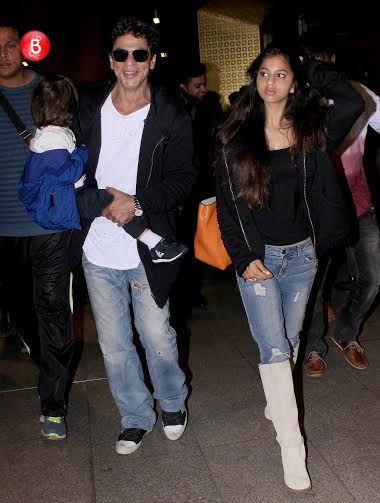 Shah Rukh Khan, AbRam Khan spotted at international airport returning from London