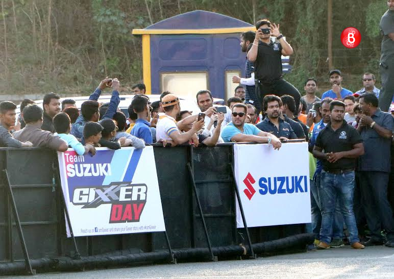 Salman Khan at a bike stunt event