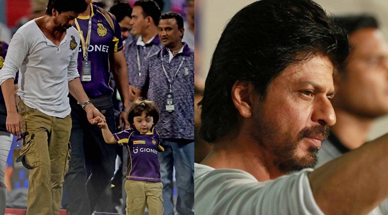 Shah Rukh Khan at KKR match with son