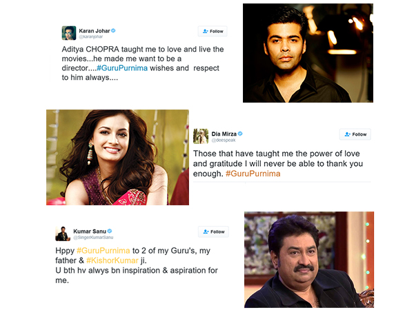 Bollywood celebrities Guru Purnima Tweet