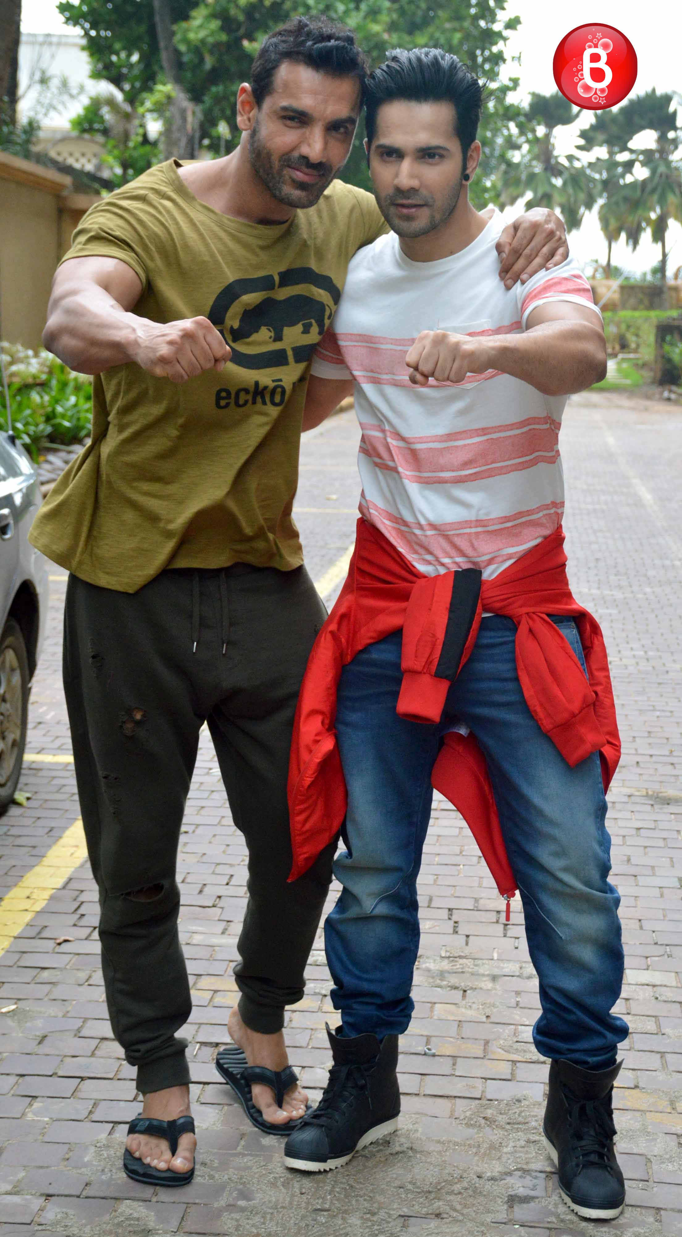 Varun Dhawan and John Abraham Spotted promoting 'Dishoom'