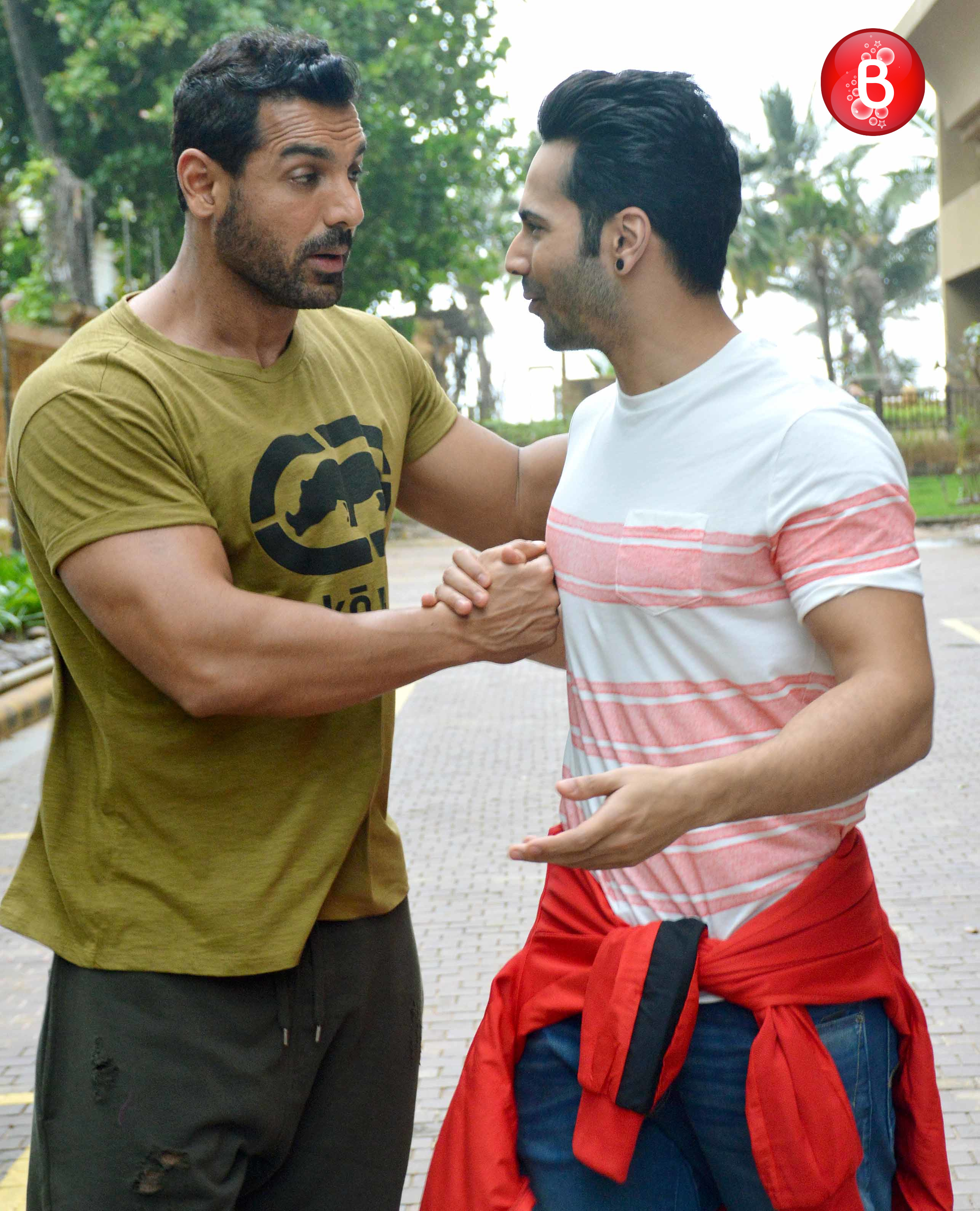 Varun Dhawan and John Abraham Spotted promoting 'Dishoom'