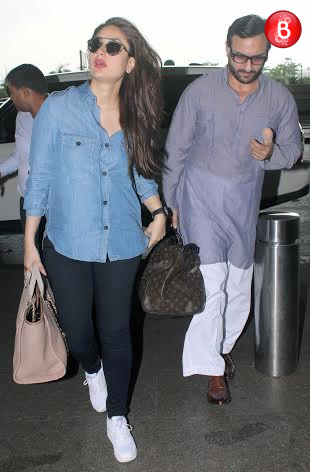 Kareena Kapoor Khan and Saif Ali Khan at airport