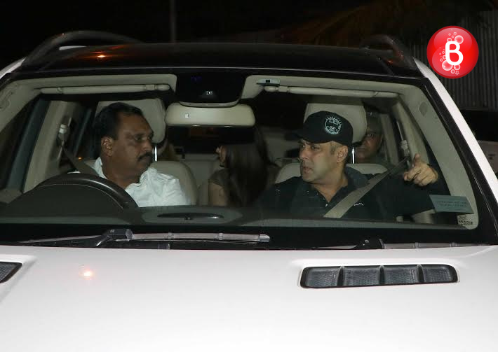 Salman Khan snapped arriving at a private family bash