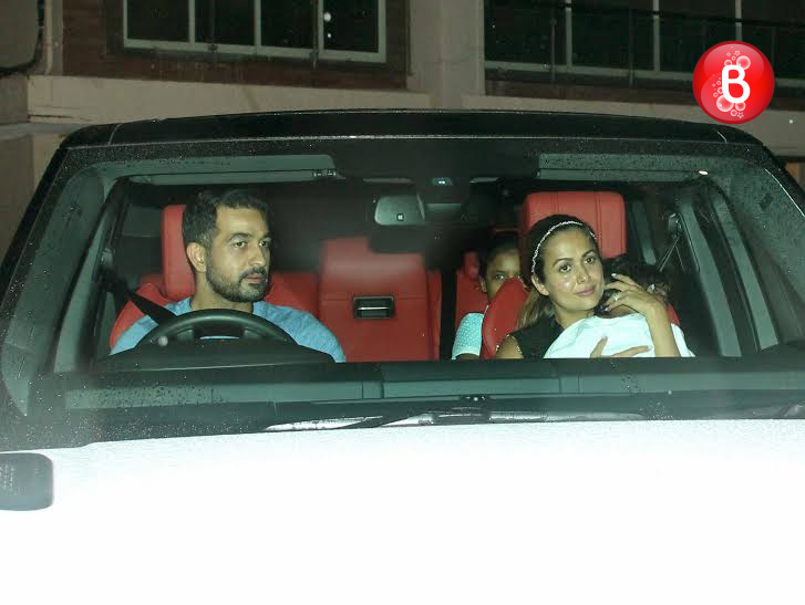 Amrita Arora snapped arriving at a private family bash