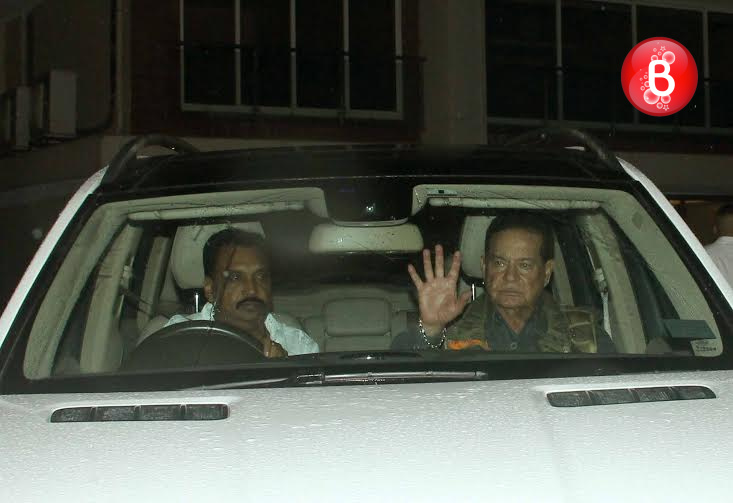 Salim Khan snapped arriving at a private family bash