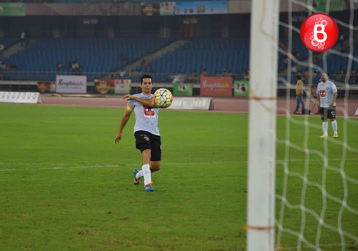 Dino Morea spotted playing football in Delhi