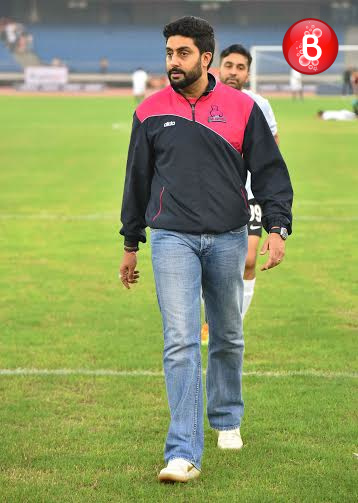 Abhishek Bachchan spotted playing football in Delhi