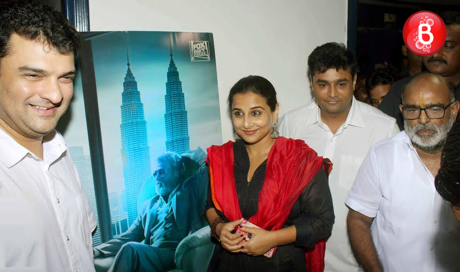 Vidya Balan and Siddharth Roy Kapur snapped at Aurora Cinema after watching 'Kabali'