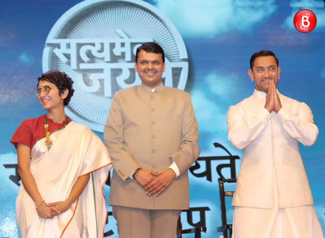 Aamir Khan, Kiran Rao and Devendra Fadnavis