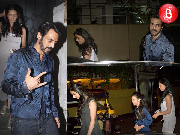 Arjun Rampal snapped with his family after their dinner outing