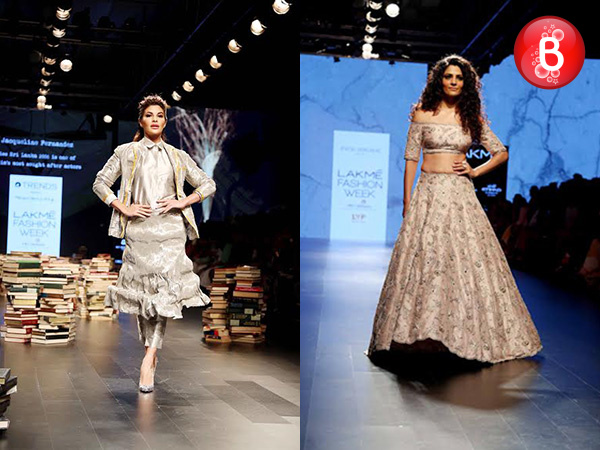 Jacqueline Fernandez and Saiyami Kher snapped at Lakme Fashion Week 2016