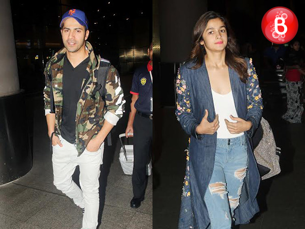 Varun Dhawan and Alia Bhatt are snapped at Mumbai airport