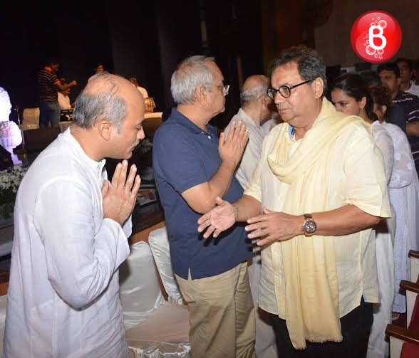 Subhash Ghai attends Rajjat Barjatya's prayer meet