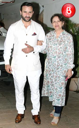 Saif Ali Khan at his birthday bash with Sharmila Tagore