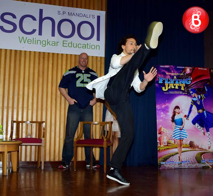 Tiger Shroff and Nathan Jones at promotions of 'A Flying Jatt'
