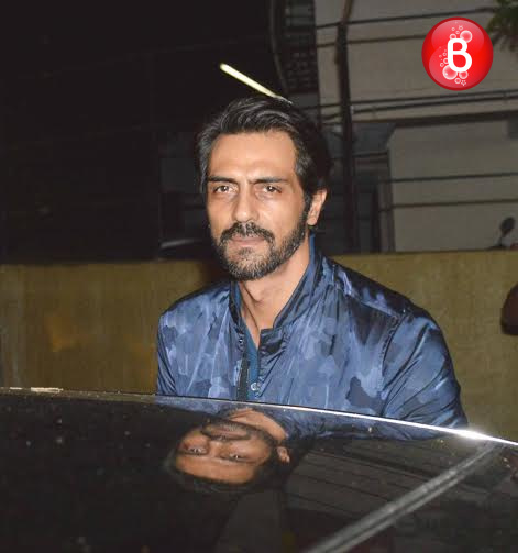 Arjun Rampal snapped with his family after their dinner outing