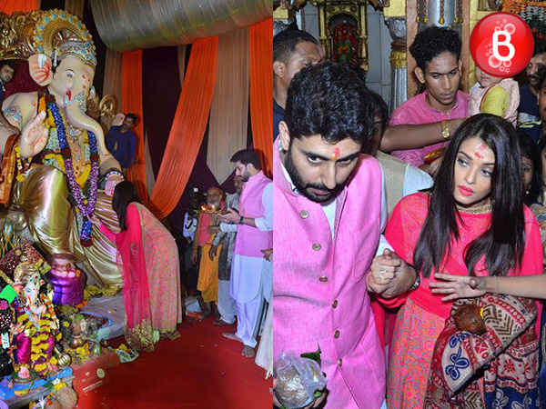 Abhishek and Aishwarya Rai Bachchan visit Mankeshwar Mandal's Lord Ganpati