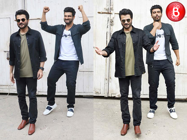 Anil Kapoor and Arjun Kapoor snapped outside the sets of 'Vogue BFFs'