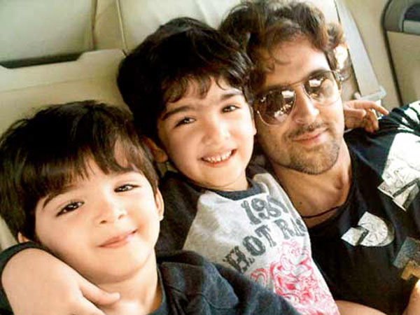 Hrithik Roshan with his kids