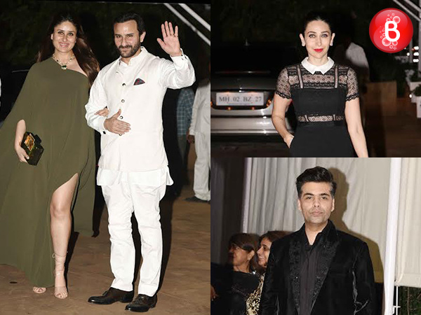 Kareena Kapoor, Saif Ali Khan, Karisma Kapoor and Karan Johar at Rima Jain's birthday party