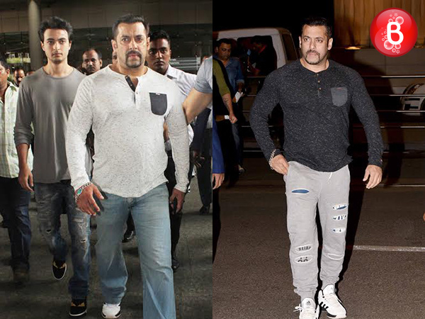 Salman Khan and Aayush Sharma snapped at Mumbai airport